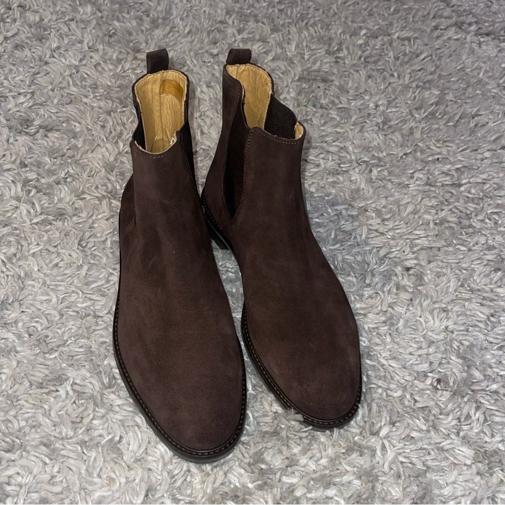 Polo Ralph Lauren Brown Calf Suede Chelsea Ankle Boots Made In Italy Sz 9.5D Men - Picture 14 of 14